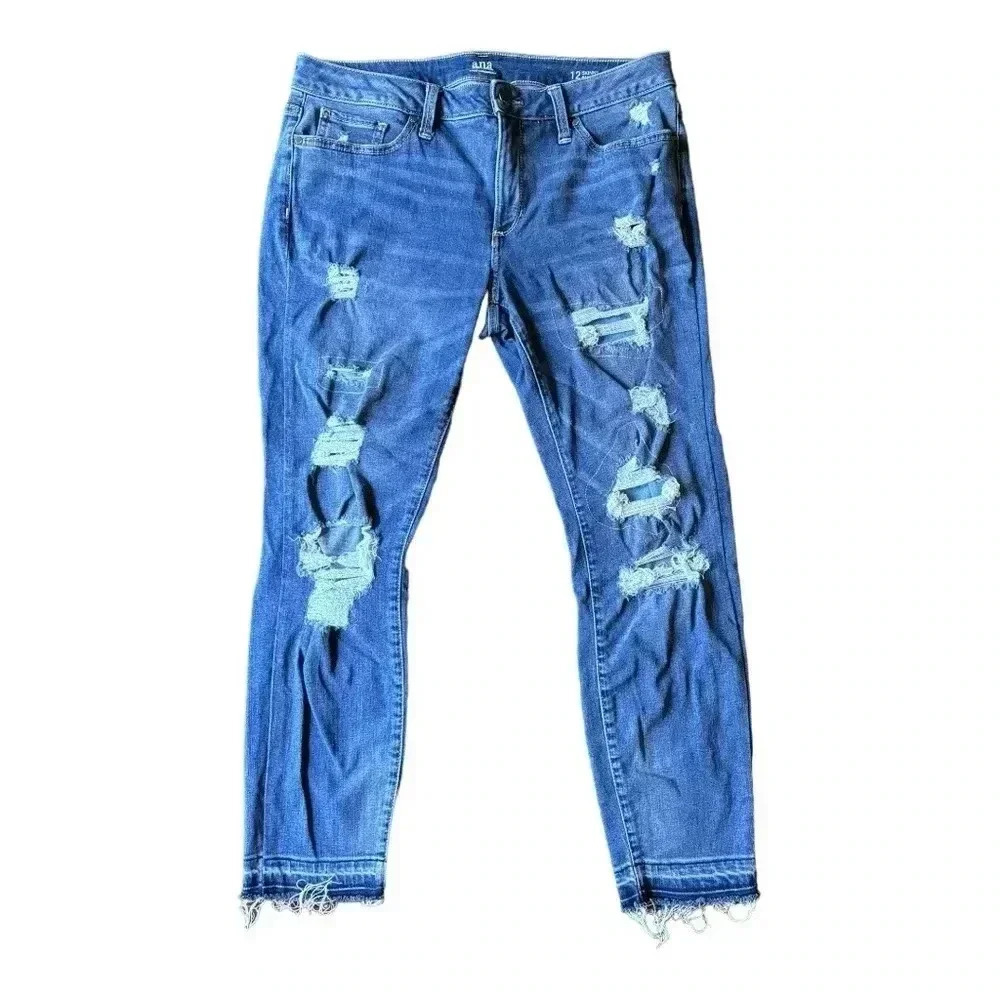 a.n.a. - Distressed skinny jeans - Size 12